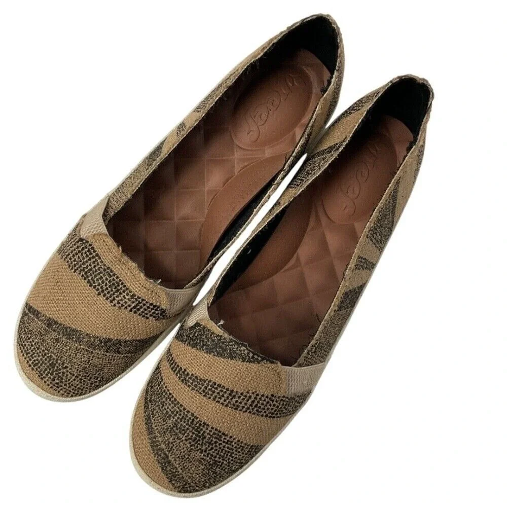 Reef Women's Slip On‎ Loafers Espadrille Shoes Neutral Stripe Comfort